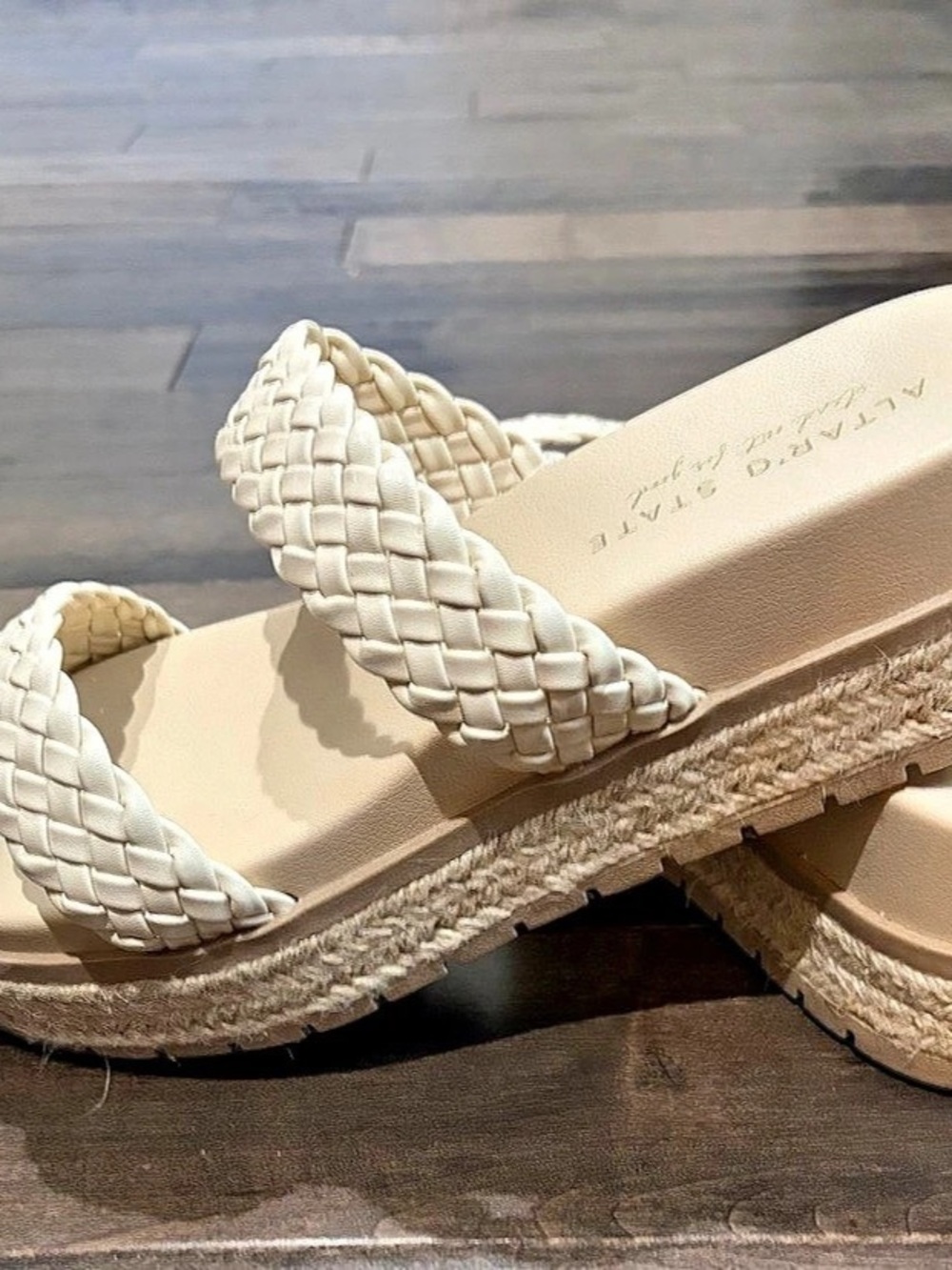 Altar'd State Braided Platform Sandals in Cream